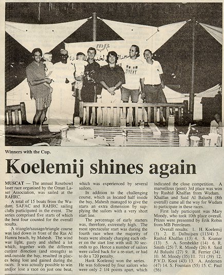 1997 Rosebowl to Hank Koelemij